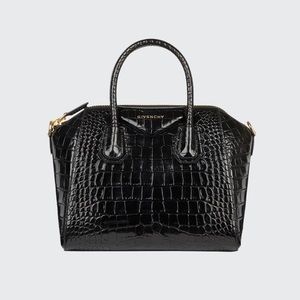 Givenchy Antigona Small Croc-Embossed Satchel Bag